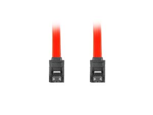 Кабел Lanberg SATA DATA II (3GB/S) F/F cable 30cm metal clips, red