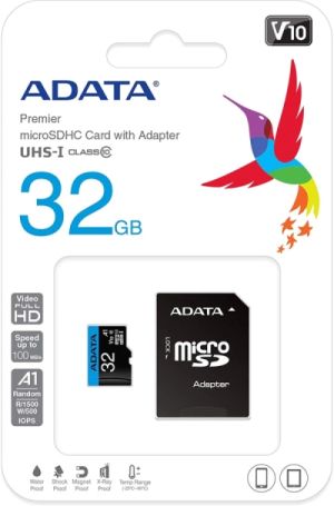 Memory Adata 32GB MicroSDHC UHS-I CLASS10 A1 (1 adapter)