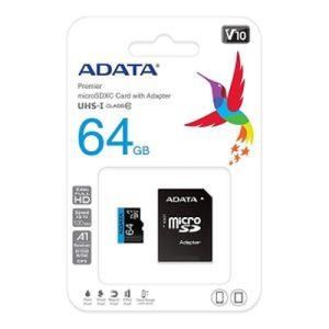 Memory Adata 64GB MicroSDXC UHS-I CLASS10 A1 (1 adapter)