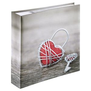 Hama "Rustico" Memo Album for 200 Photos with a size of 10x15 cm, Metal Heart Slip-In Album