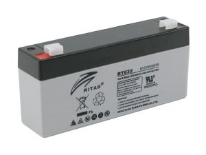 Baterie plumb RITAR, (RT632) AGM, 6V, 3.2Ah, 134 /34 /60 mm, Terminal1