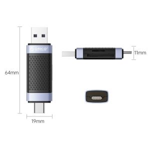 Orico Card Reader USB Type C/A Black - CD2D-AC2-BK