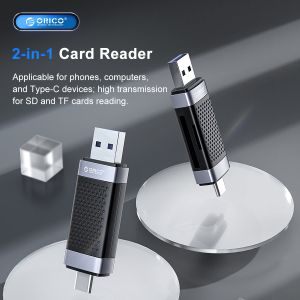 Cititor de carduri Orico Cititor de carduri USB Tip C/A Negru - CD2D-AC2-BK
