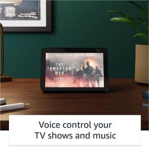 Difuzor inteligent Amazon Echo Show 8 (Gen 2), Ecran tactil, Asistent vocal, Negru