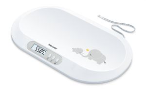 Везна Beurer BY 90 baby scale, Data transfer via Bluetooth, Automatic and manual hold function, Curved weighing surface, 10 Measurement memory spaces