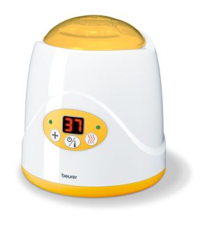 Încălzitor de biberoane Beurer BY 52 Încălzitor de alimente și biberoane pentru copii, 2 în 1, încălzește alimentele și le menține calde, afișaj digital al temperaturii, afișaj cu LED, cu ridicător, cu capac, oprire automată.