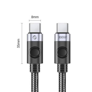 Orico кабел Cable USB C-to-C PD 100W Charging 1.0m Black - C2CZ-BK-10