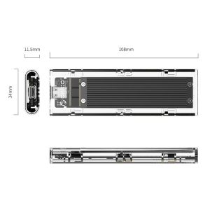 Orico външна кутия за диск Storage - Case - M.2 NVMe M key - USB3.1 Type-C - TCM2-C3-BK