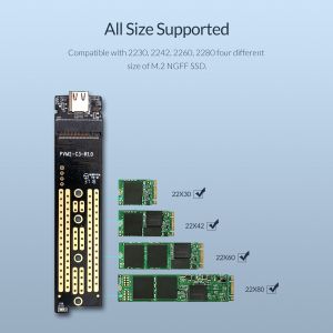Orico Storage - Case - M.2 SATA B-key 5 Gbps Black - TCM2F-C3-BK