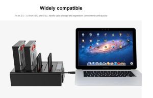 Orico Storage - HDD/SSD Dock/Duplicator - 4x 2.5 and 3.5 inch USB3.0, black - 6648US3-C