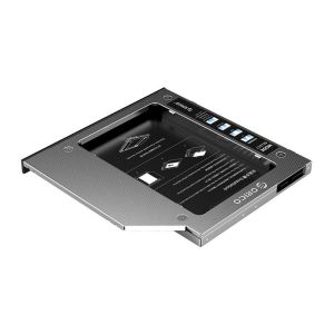 Caddy subțire pentru laptop Orico Laptop Caddy 9,0-9,5 mm SATA3 cu LED/comutator - M95SS-SV