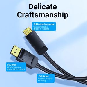Vention Cable DisplayPort to HDMI 3.0m - 4K, Gold Plated - HAGBI