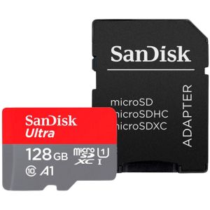 Card de memorie SANDISK Ultra microSDXC, 128 GB, A1, UHS-I, U1, Clasa 10, 140 MB/s, Adaptor