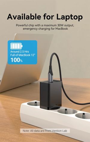 Vention Fast Charger Wall - QC4.0, PD3.0 Type-C, 30W Black - FAIB0