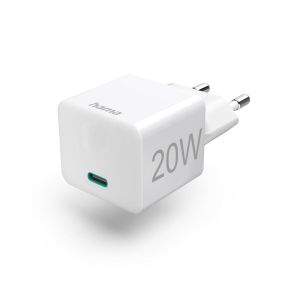 Mini încărcător de rețea HAMA, Power Delivery (PD) Qualcomm 3.0, USB-C, 20W, alb