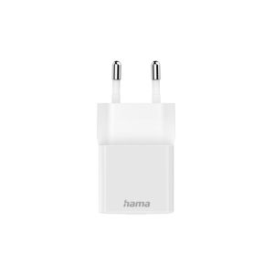 Мрежово мини-зарядно HAMA, Power Delivery (PD) Qualcomm 3.0, USB-C, 20W, Бял
