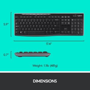 Set tastatură și mouse fără fir Logitech MK270, 2,4 GHz, negru