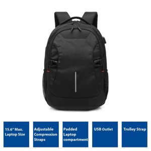 Global Notebook Backpack 15.6" with USB Outlet