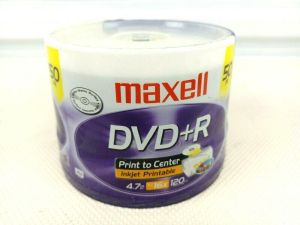 DVD+R MAXELL, 4,7 GB, 16x, imprimabil, cutie de 50 buc.