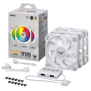 Fan Pack 3in1 ASUS TUF GAMING TF120 WHITE EDITION, 120mm, 1900 rpm, ARGB