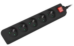 Lanberg power strip 1.5m, 5 sockets, french with circuit breaker quality-grade copper cable, black