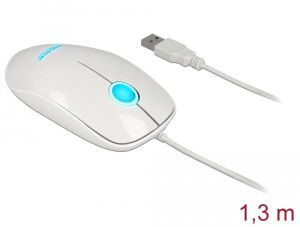 Delock Optical 3-button LED Mouse USB Type-A white