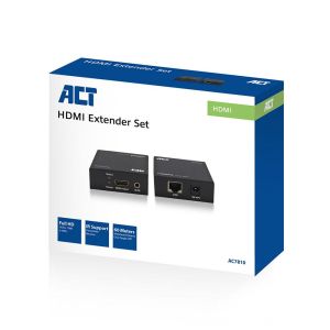 HDMI extender set, single Cat6, 60 meter, 3D and IR support