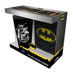Комплект ABYSTYLE DC COMICS - Pck XXL glass + Pin + Pocket Notebook "Batman", Черен