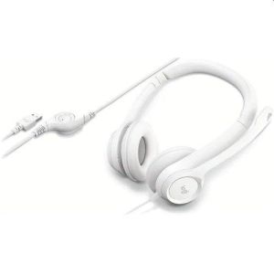 Слушалки с микрофон Logitech H390, USB, Бял