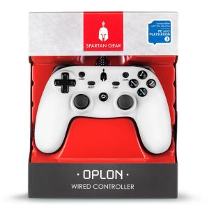 Wired Gamepad Spartan Gear Oplon, for PC and PS3, White