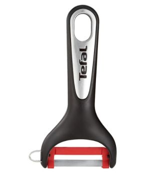 Peeler Tefal K2071814, Ingenio, Peeler "Y", Kitchen tool, Nylon/fiberglass, 25.4x9.4x2.4cm, Up to 230°C, Dishwasher safe, black and red