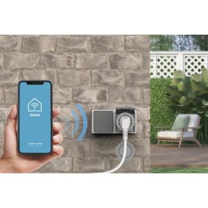 Hama "Outdoor" WLAN Socket, without Hub, Voice and App Control, 2,300W/10A, gr