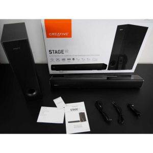 Sistem de sunet Creative Stage V2 2.1, Subwoofer, Soundbar, Bluetooth, 160W, Negru