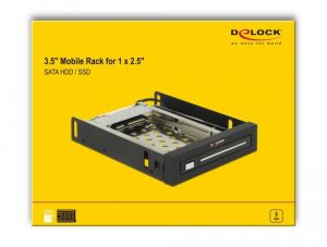 Чекмедже Delock 3.5&Prime;, За 1 x 2.5&Prime; SATA HDD / SSD, Черен