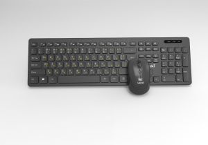 Tastatură și mouse Makki BDS Combo Keyboard and Mouse Wireless 2.4G BG ciocolată cu profil redus - MAKKI-KB-KMX-C16