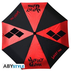 Umbrelă ABYSTYLE DC COMICS, Harley Quinn, automată, negru/roșu