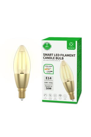 Woox смарт крушка Light - R5141 - WiFi Smart Filament Candle Blub E14 Type C37, 4.9W/50W, 470lm
