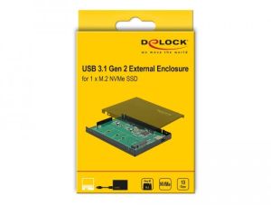 Deblocare sertar extern, pentru SSD M.2 NVMe PCIe, USB-C 3.1 Gen 2, 2.5″