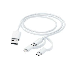 Hama 3-in-1 Multi Charging Cable, USB-A - Micro-USB, USB-C and Lightning