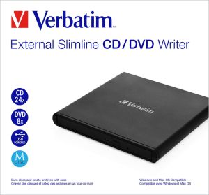 Optical Drive Verbatim Mobile DVD ReWriter USB 2.0 Black (Light Version)