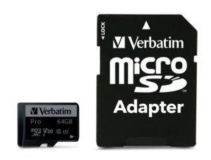 Memorie Verbatim micro SDXC 64GB Pro Clasa 10 UHS-I