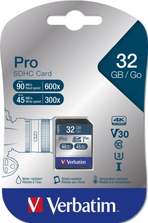 Memorie Verbatim 32 GB SDHC Pro Clasa 10 UHS-I