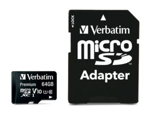 Memorie Verbatim micro SDXC 64GB Clasa 10 (inclusiv adaptor)