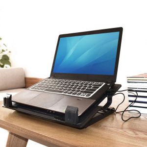 Cooler pentru laptop ACT, până la 17", un singur ventilator, 2 x hub USB, negru