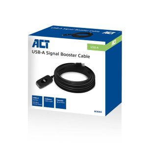 Cablu ACT AC6005, USB-A tată - mamă, 5,0 m, 480 Mbps, negru