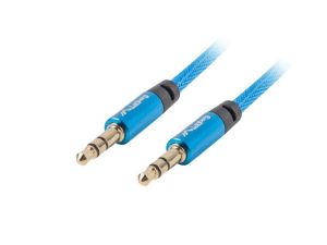 Кабел Lanberg mini jack 3.5mm M/M 3 pin cable 3m, blue premium