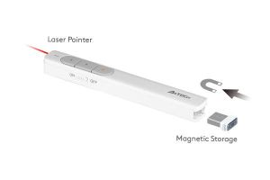 Лазерна показалка A4tech LP15, Laser Червен, Безжична 2.4G, Бяла