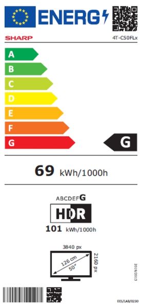 Television Sharp 50FL1EA, 50" LED Android TV, 4K Ultra HD 3840x2160 Frameless, 1,000,000:1, DVB-T/T2/C/S/S2, Active Motion 600, 2x10W (6 ohm), HDR10, Dolby Digital, Dolby Vision, DTS:X, Google Assistant, Chromecast Built-in, 2xHDMI 2.1, SD card reader, 3.