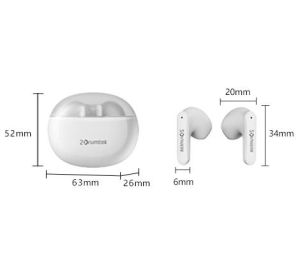 Блутут слушалки-тапи A4tech B20 2Drumtek, Бели