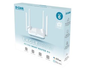 Wireless router D-Link R15, AX1500 Wi-Fi 6,  AI-based Mesh